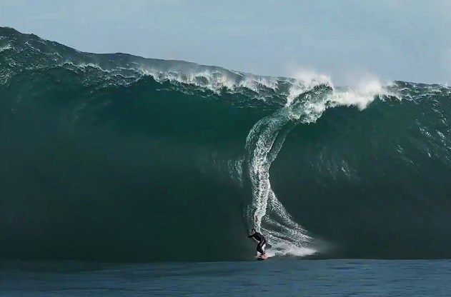 Surfing in the ocean